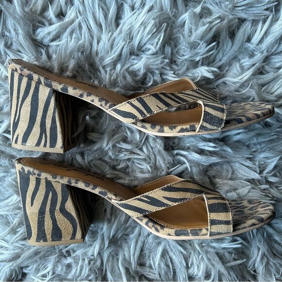 Free People Charlie-V animal print block heel sandal women’s shoe size 10 - Picture 7 of 10